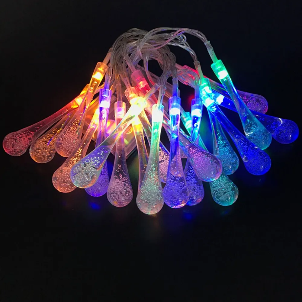 2 m luces led de cadena de decoración 20 piezas unids guirnalda de cadena de Hada de gota de agua para fiesta de Navidad de boda Festival iluminación al aire libre 2 m luces led de cadena de decoración 20 piezas unids guirnalda de cadena de Hada de gota de agua para fiesta de Navidad de boda Festival iluminación al aire libre
