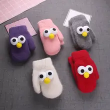 Cute Big Eyes Baby Gloves Autumn Winter Plush Mittens 3-10 Years old Children Warm Gloves New Style Boys Girls Creative Gift