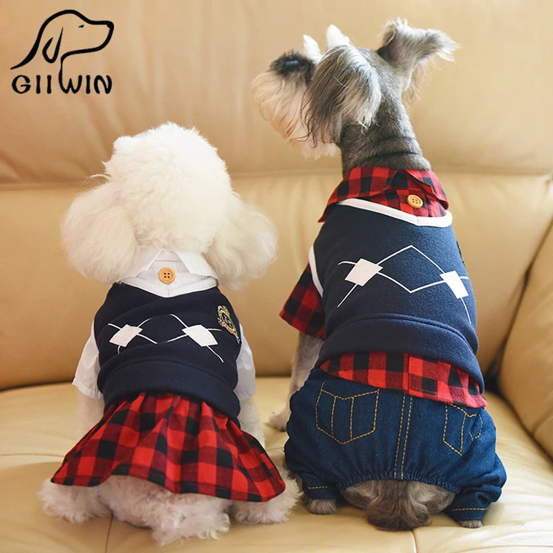 

[GIIWIN]dog clothes for small dogs winter dress princess t-shirt clothes for dog jumpsuit female male pet lovers' clothes PY1009