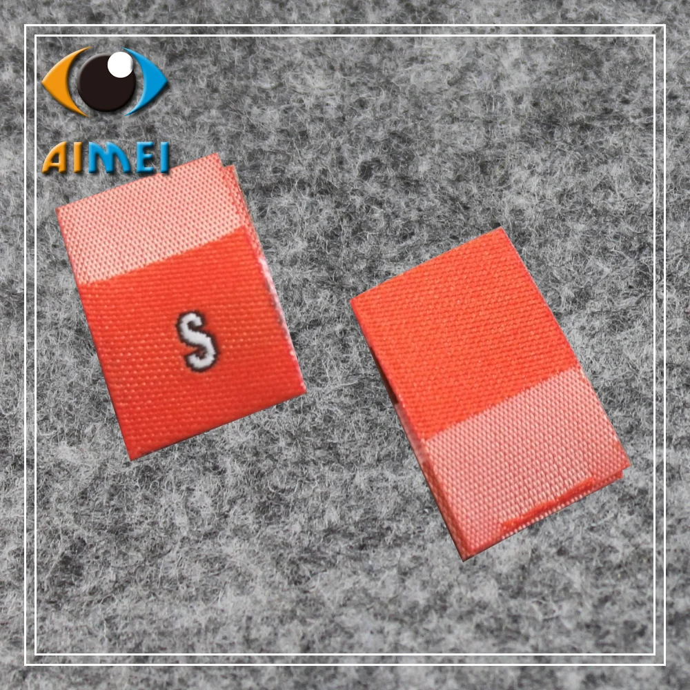 

Wholesale 100pcs/lot stock clothing red woven size labels number sizefabric labels garment sewing size tags custom size tags