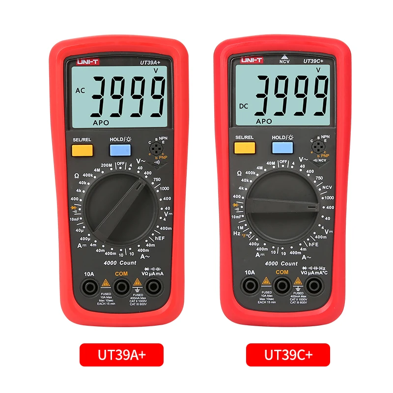 

UNI-T professional digital multimeter UN39A/C NCV automatic anti-burning small electrician multimeter test AC / DC Data Hold