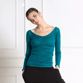 

Dance Knitted Sweater Lady Long Sleeve Ballet Dance Tops Autumn Winter Warm Slim Gymnastic Clothing for Women bailarinas mujer