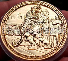 

Wholesale and retail The Warriors man vs cheetah leopard fight 3d coin Metal Challenge Souvenir 3D Coin hl50224
