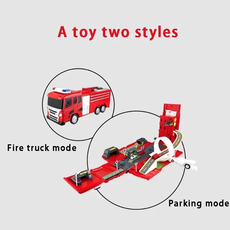 Большая пожарная машина сплав деформация подъемная лестница рельсовая Автомобильная сцена детские многофункциональные развивающие игрушки подарок