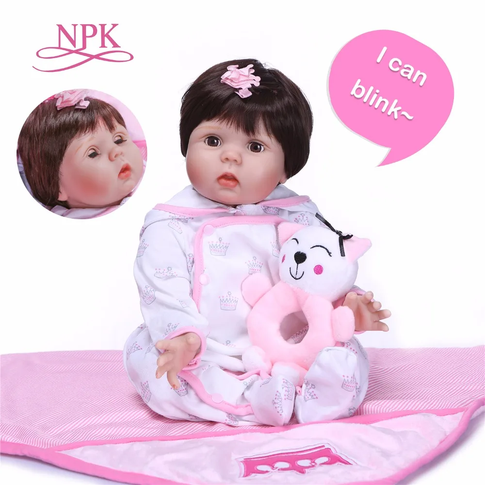 

NPK 23'' 57 cm New Arrival Baby Girl Reborn Dolls Kids Toy soft cloth body Silicone Vinyl Real Life Bebes Reborn Alive Doll