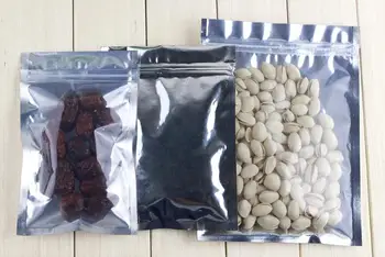 

100x Clear Window Front Silver Aluminum Foil Mylar Vacuum Bags Package Food Candy , Customized logo printing