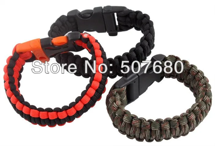 10pcs/Lot Military Survival Bracelets Custom 550 Paracord With Whistle Ourdoor 7-core Bracelet For Hiking &amp Camping | Украшения и