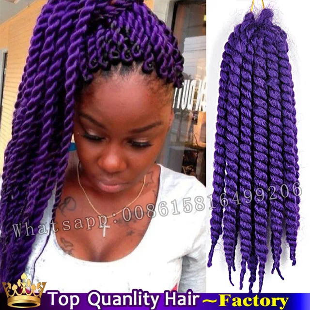 24 Kanekalon 2x Havana Mambo Twist Crochet Purple Braiding Hair Bug 24 Kanekalon 2x Havana Mambo Twist Crochet Purple Braiding Hair Bug Blue Senegalese