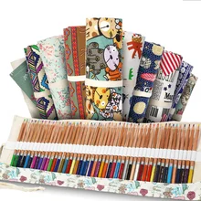 Sac pour stylos artistiques, pochette en toile, rouleau, rouleau, fournitures scolaires, 36 trous, rangement pour stylos cosmétiques, papeterie étudiante porte-crayon