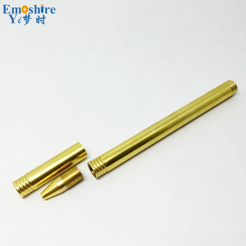 Emoshire The latest bright brass pen High quality pure copper pen Handmade metal Gel pen Brass gold hoop bar pen (15)