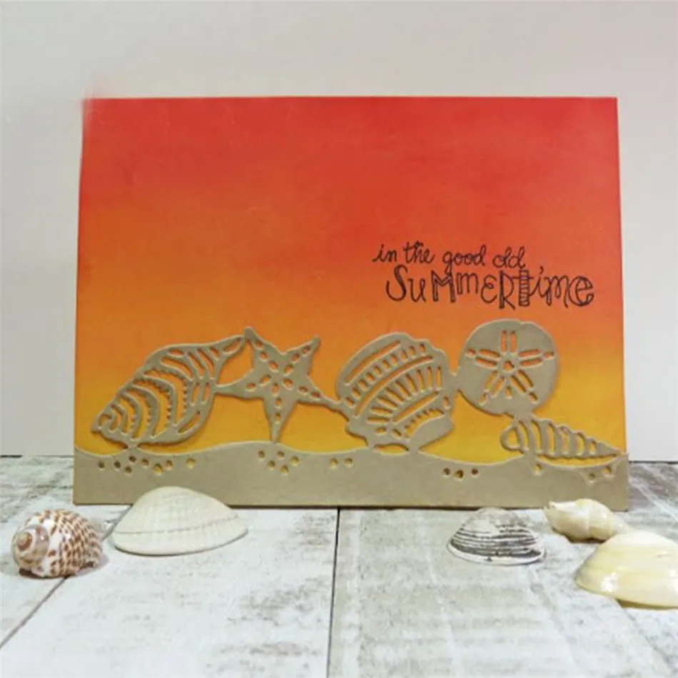 

GJCrafts Shell Border Metal Cutting Dies Sea World Fish Dies for Scrapbooking Die Cuts Card Making Album Embossing Stencils