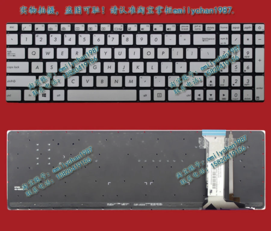 Для Asus ZX70VW GL552VLM GL552VW GL552VX G551 G551JK G551JM G551JW GL771 GL771JM ноутбук клавиатура с английской раскладкой серебро с подсветкой