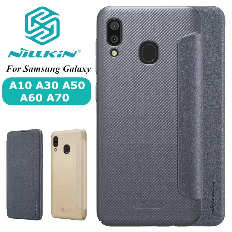 

for Samsung Galaxy A10 A30 A5 NILLKIN Sparkle Luxury Flip Leather Window View Back Cover Phone Case for Samsung A60 A70 Funda