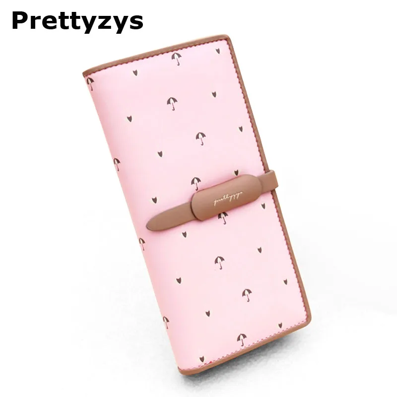 Prettyzys женские кошельки принт зонтики Длинные 2018 бренд корейский милый кошелек