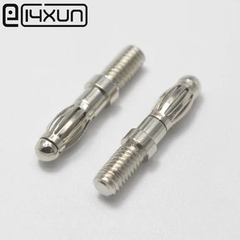 

10pcs Uninsulated Banana Plug with 4mm Thread Bolt Fitted for M4 Panel Installation Connector Thread Length 8mm