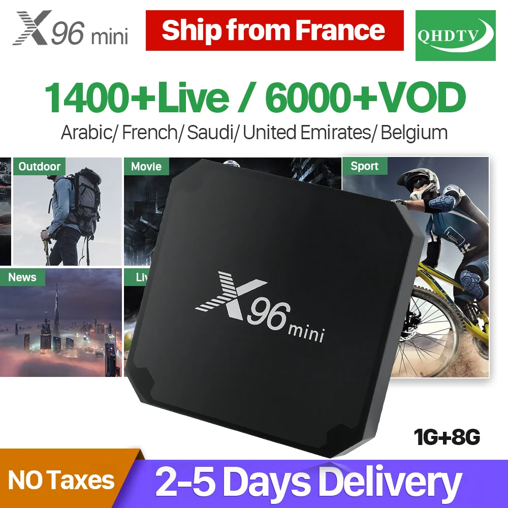 X96 mini IPTV France Box Quad Core Android 7.1 QHDTV Set Top Box X96mini 1 Year IPTV Belgium Netherlands French Arabic IP TV    