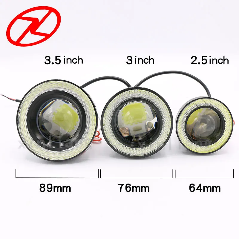 2pcs Angel Eyes Fog font b Lamp b font 64mm 76mm 89mm 12V Universal COB LED