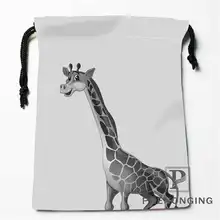 Custom Grey Giraffe Drawstring Bags Printing Fashion Travel Storage Mini Pouch Swim Hiking Toy Bag Size 18x22cm #171203@1-01
