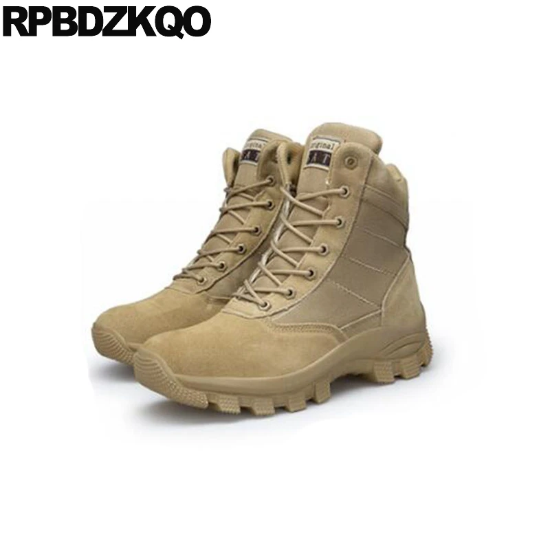 

Tactical Combat Men Runway Military Canvas Shoes Army Desert Patchwork Italian Boots Platform Booties Ankle Plus Size High Sole