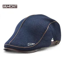 JAMONT Высокое качество Зимний вязаный берет Casquette Homme кожаная плоская кепка для мужчин Boina Hombre козырек шляпа Planas Snapback шляпа