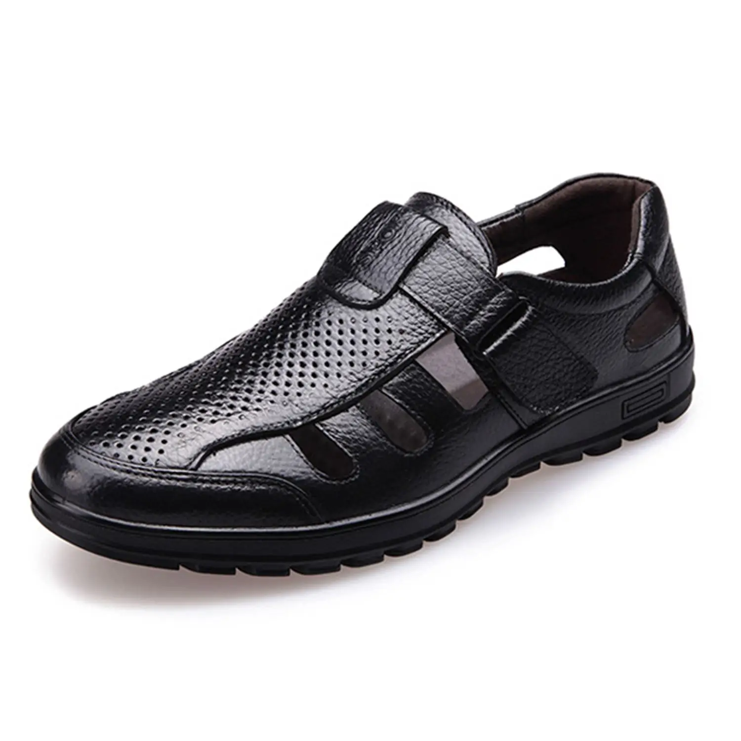 online ABDB Homens De Couro Genuíno Sandálias Sapatos Fretwork Respirável Pescador Sapatos Estilo Gladiador Retro Fundo Macio Clássicos de verão m