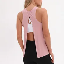 Женский однотонный жилет с открытой спиной быстросохнущая дышащая Спортивная одежда для занятий йогой SMN88