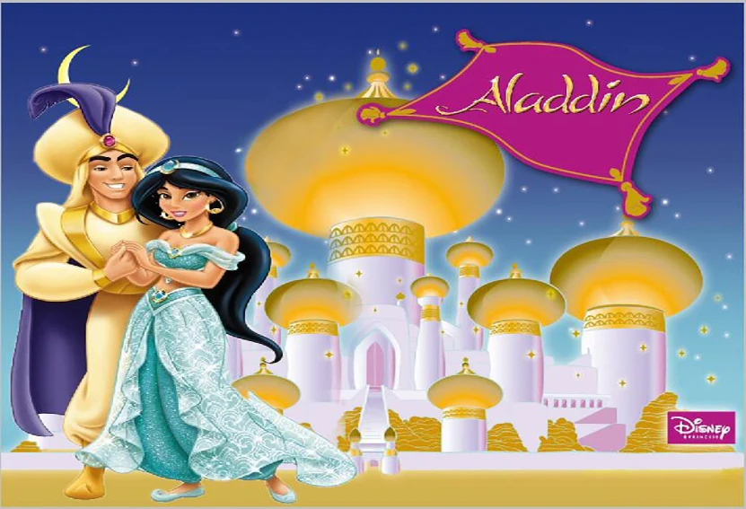 

7x5FT Gold Castle Jasmine Princess Prince Flying Mat Custom Photo Studio Backdrop Background Vinyl 220cm X 150cm