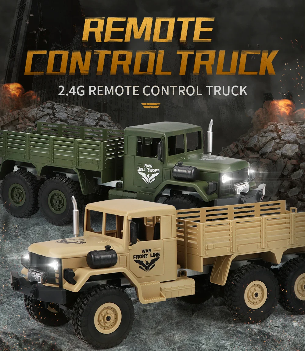 JJRC Q62 Electric RC Car 4WD Off-Road Military Trunk Rock Crawler 2.4GHz 116 Radio Controlled Cars Drive Off-Road Toys (1)