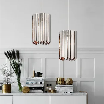 

Nordic Post-modern Pendant Lamp Art Mirror Surface Stainless Steel Dinning Living Room Hanging Light Italy Designer Light