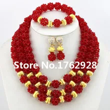 Классические африканские украшения бисер набор ручной работы 3 пряди нигерийские бусы Свадебный комплект ювелирных изделий