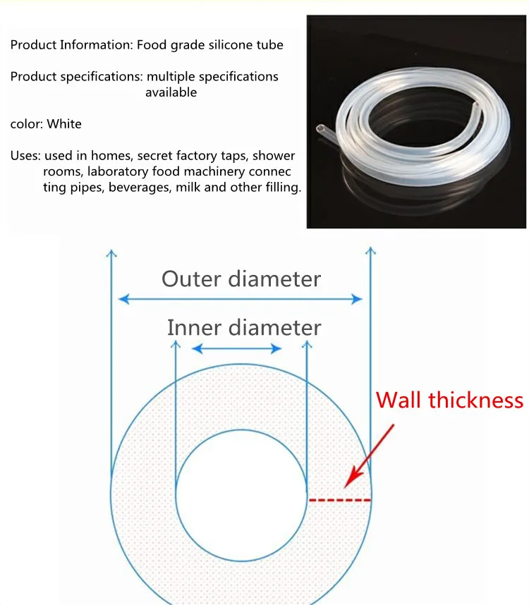Прозрачная силиконовая труба не имеет вкуса капиллярные прозрачный шланг(0,5 мм/1/2/3 тонкая силиконовая трубка