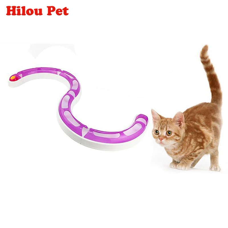 Funny Cat Pet Kitten Track and Ball Toys Chase Game Orbit Balls Scrathing Cat Toy