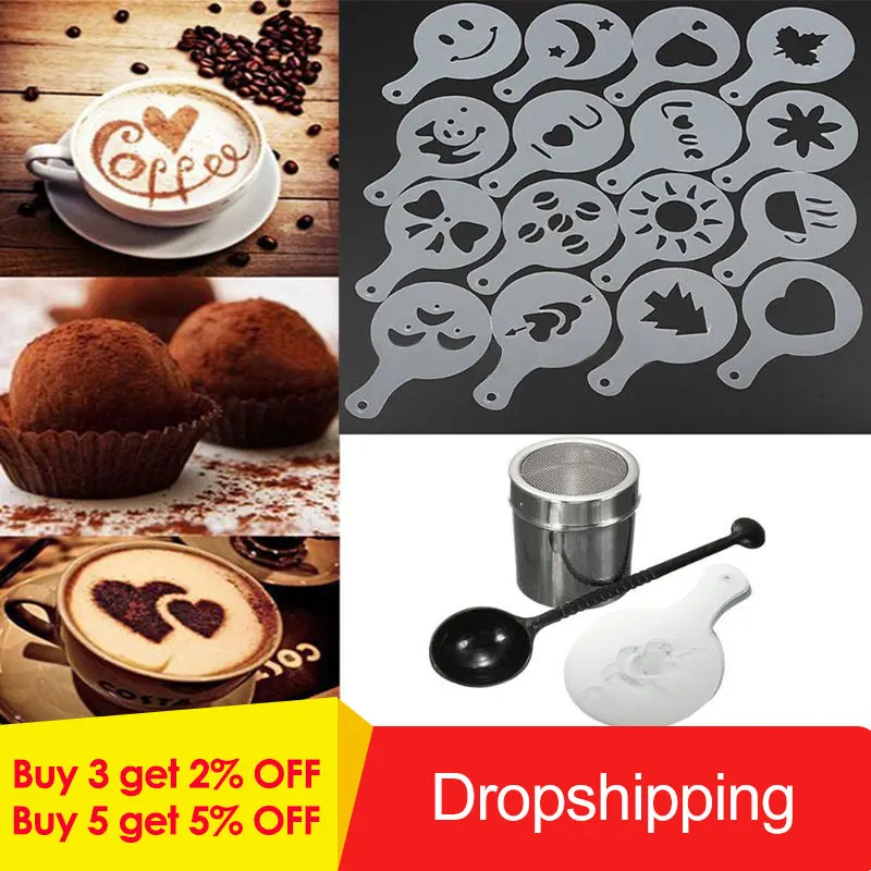 Measuring Cap Coffee Spices Cocoa Brush Pen for Decorations Cappuccino Cake