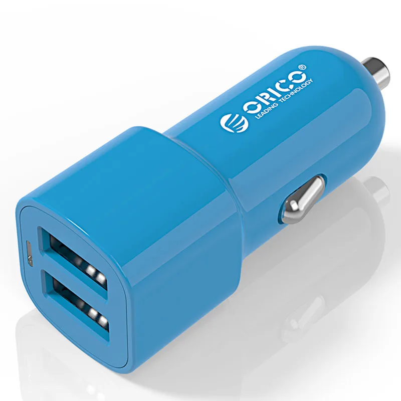 ORICO 2 порта Переходник USB для зарядки в машине два порта 5V2. 4A17W мини зарядное устройство прикуриватель для iPhone 7 samsung Galaxy S6 Edge Xiaomi - Тип штекера: Blue