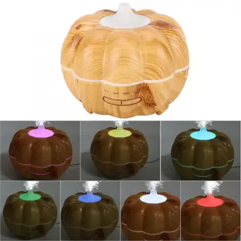 

Pumpkin shape 400ml Aroma Essential Oil Diffuser Ultrasonic Air Humidifier with Wood Grain 7 Color LED Lights for Office