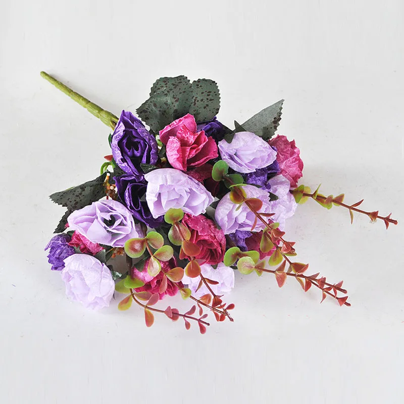 Фотография европейский стиль 1 шт. реквизит искусственный цветок розы фото Осенняя версия алмазного декоративного цветка - Цвет: Фиолетовый