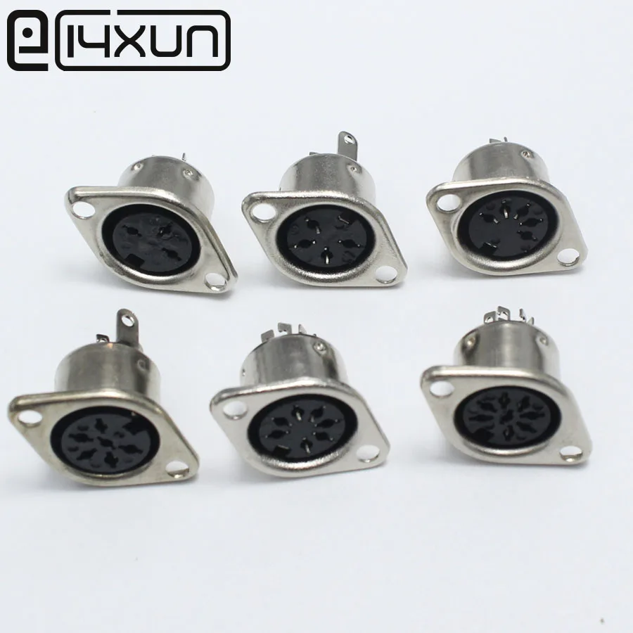 1 шт./лот DIN 3/4/5/6/7/8 Pin гнездовой разъем адаптер панель крепление припой шасси|panel mount