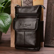 Мужская поясная сумка из натуральной кожи для мобильного/мобильного телефона, чехол для сигарет, сумка-кошелек на пояс, Повседневная сумка через плечо