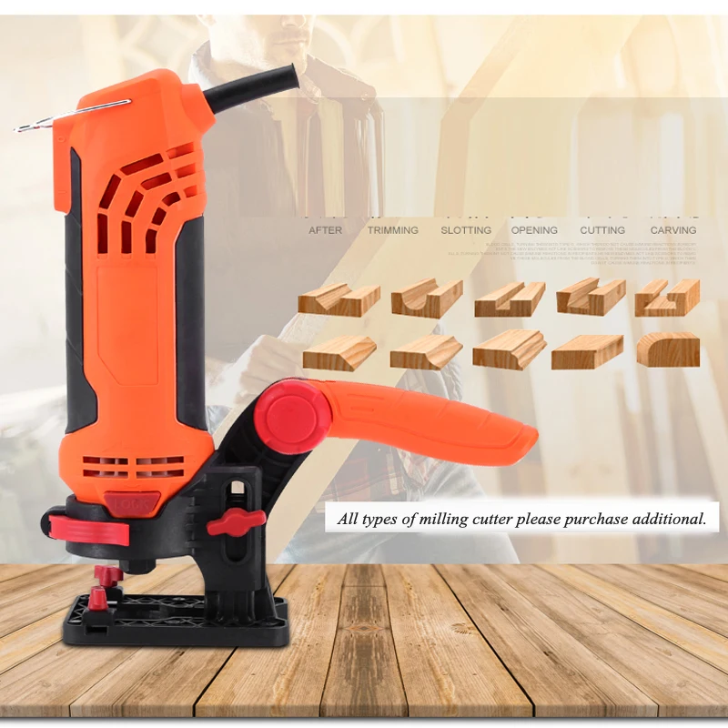 

Handheld Woodworking Trimming Machine Eectric Power Tool DIY Renovator Edge Banding Machine Slot Forming Carving Trimmer MK-650D