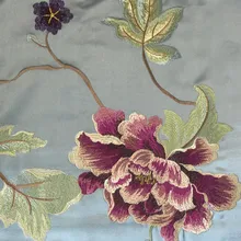Broderie luxueuse de roses florales de Style chinois, imitation soie, comme pour rideau, coussin de chaise, tissu décoratif, largeur de 140 cm, 2 couleurs