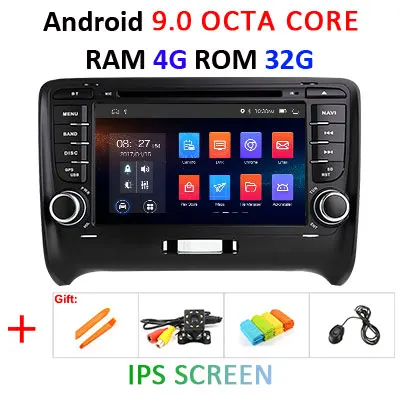 DSP ips 4G 64G Android 9,0 2 DIN автомобильный DVD gps для Audi TT MK2 8J 2006 2007 2008 2009 2010 2011 2012 мультимедийный плеер радио - Цвет: 9.0 4G 32G IPS