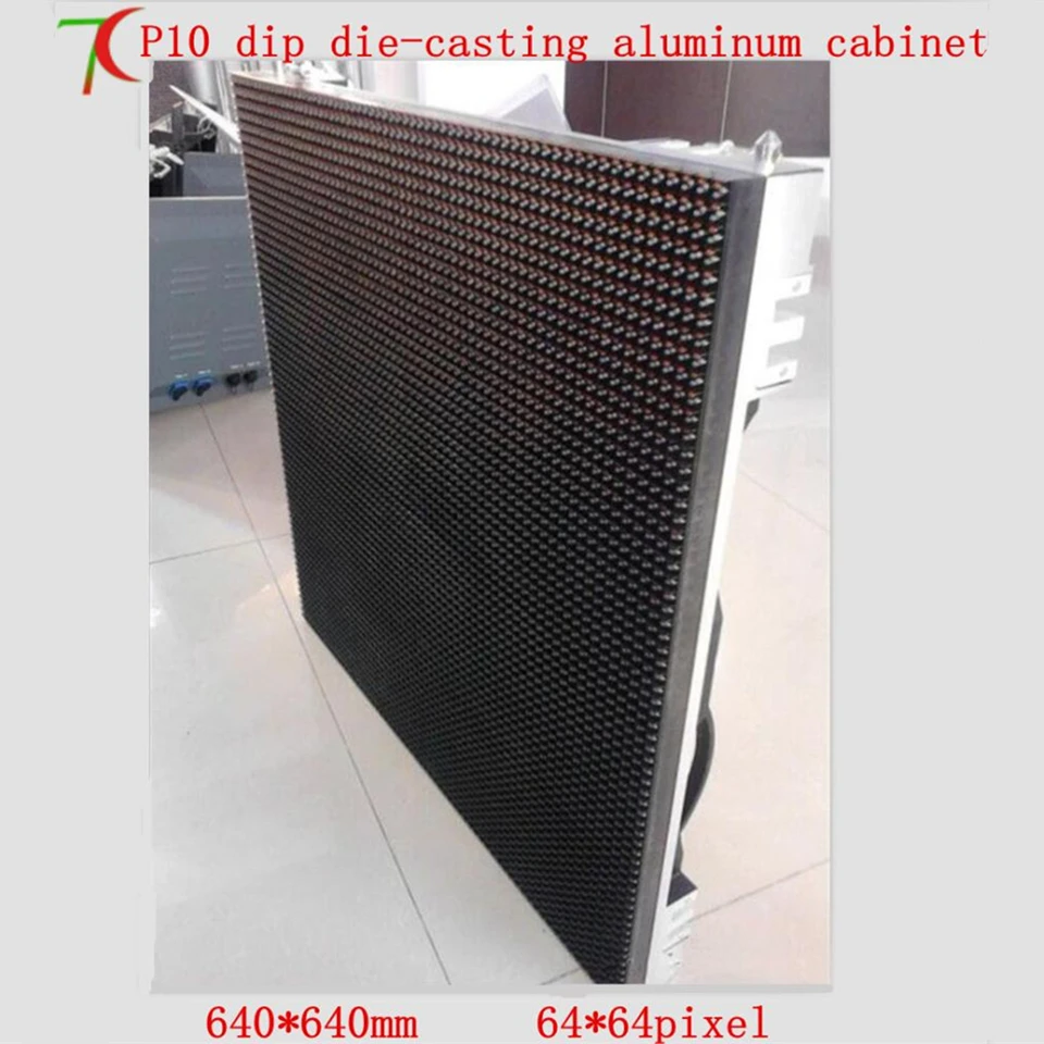

640*640mm P10 DIP outdoor full color die-casting aluminum cabinet for rental business, 1R1G1B,4scan,10000dots/m2