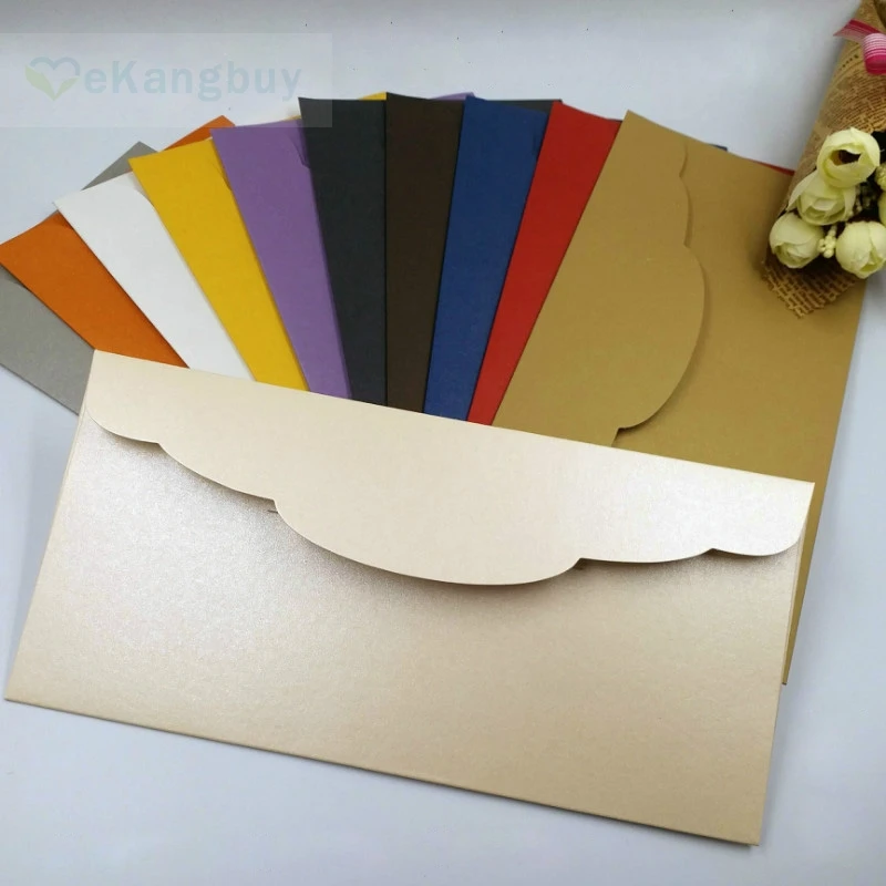 

25pcs 22x11cm 250g Thicken Pearl Paper Envelope Business Wedding Invitation Envelopes