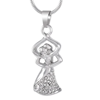

MJD9204 "Two People Embraced" Memorial Jewelry for Ashes Cremation Urn Keepsake Necklace for Sweetheart Locket