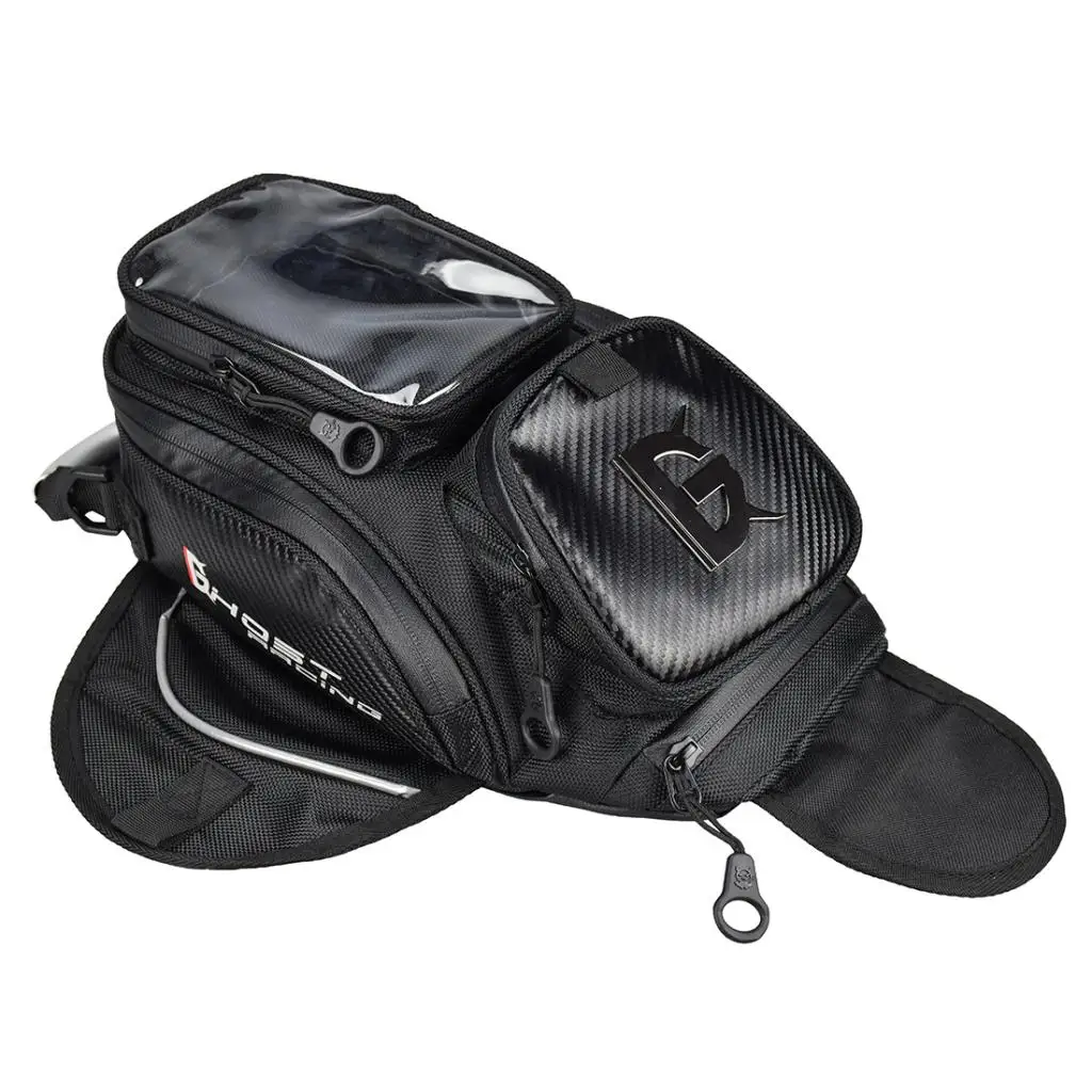 Premium Fuel Tank Bag Motorcycle Magnetic Outdoor Wallet Bags Nylon Bag for Motorcycle Dirt Bike Dual Sport Black 