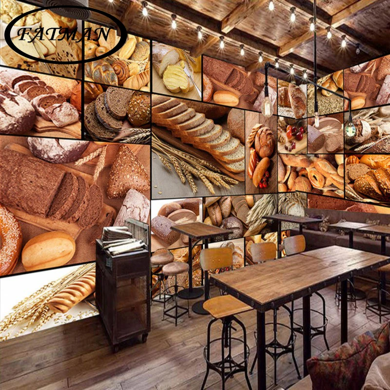 Custom 48D Photo Wallpaper European Style Wallpaper Bread Baking Cafe Custom Bakery Kitchen Design Style Custom 48D Photo Wallpaper European Style Wallpaper Bread Baking Cafe Custom Bakery Kitchen Design Style