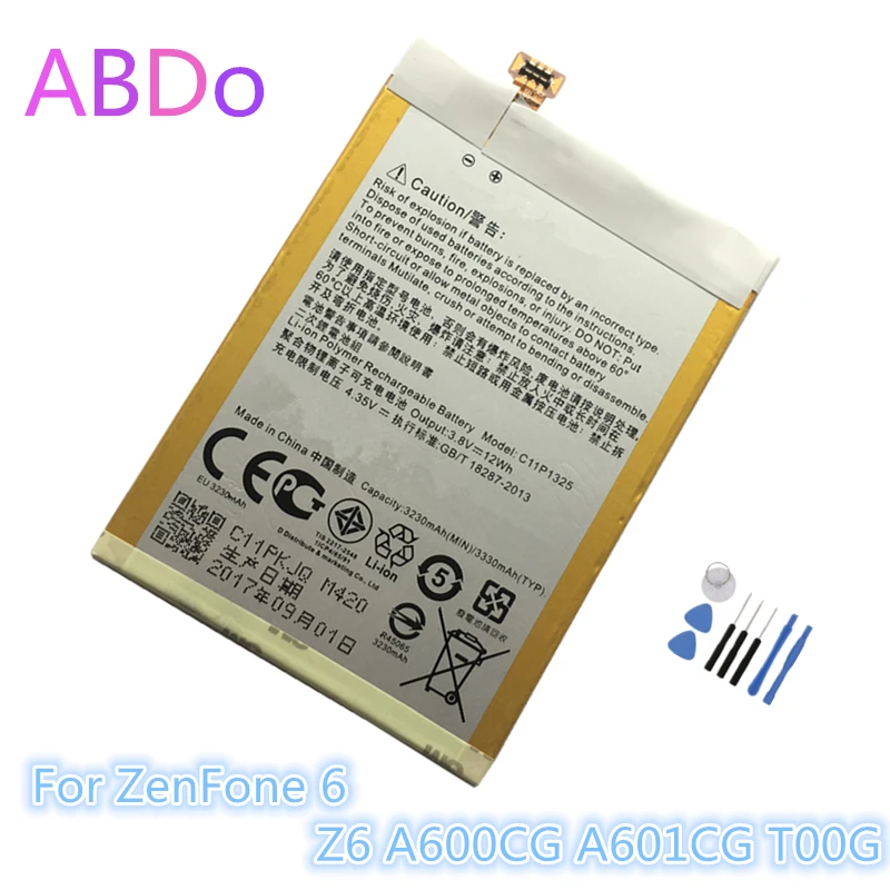 Аккумулятор для телефона C11P1325 ASUS ZenFone 6 Z6 A600CG A601CG T00G 3330 мАч сменные батареи