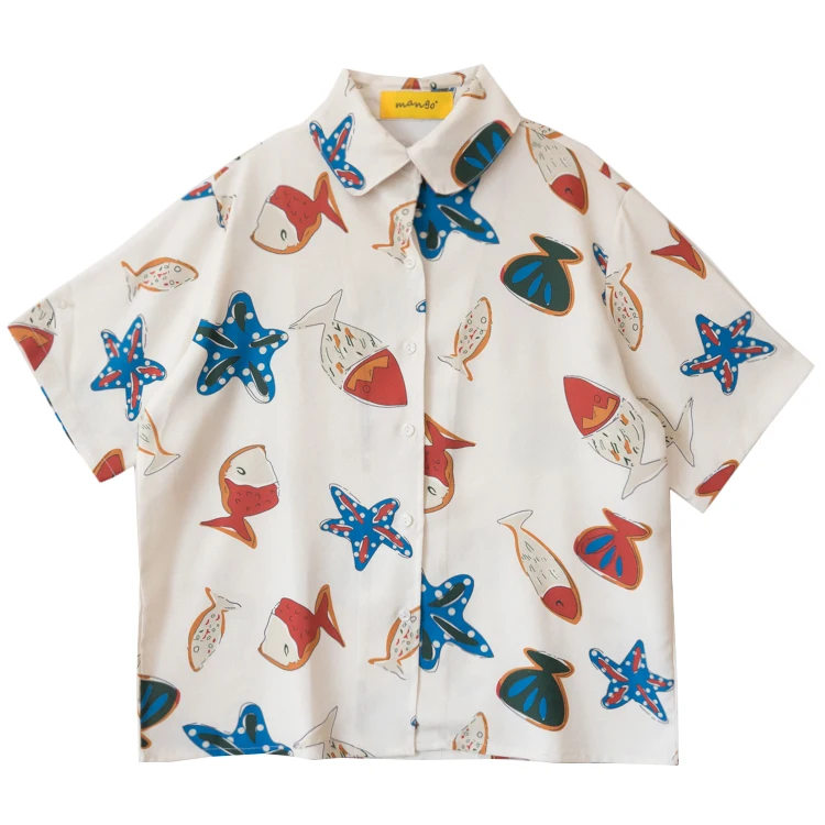

Harajuku Print Summer Women Blouse Punk Gothic Casual Loose Short Sleeve Shirt Tops Female