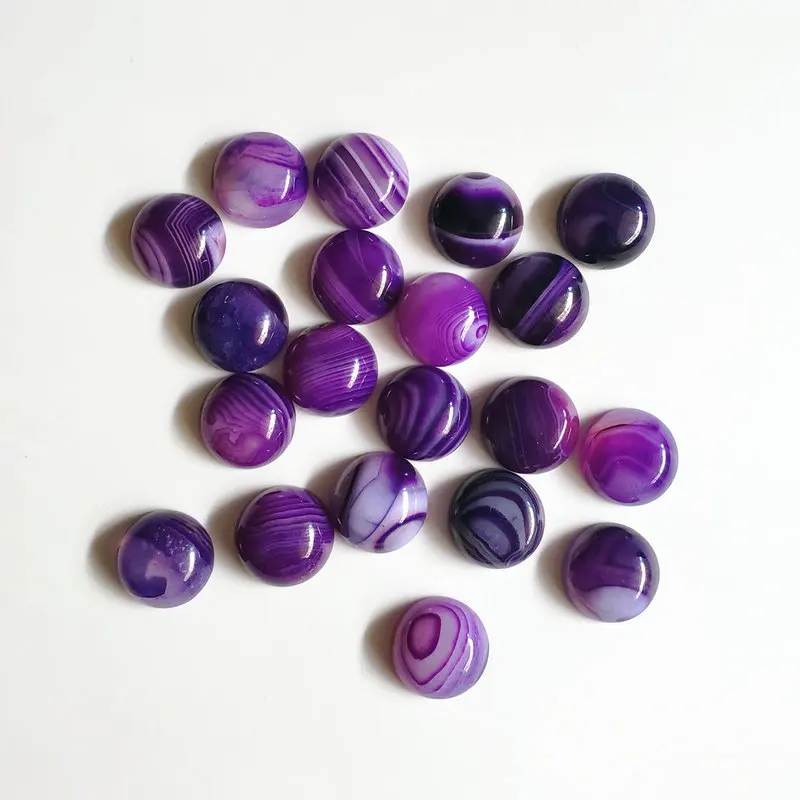 Горячие 20 шт./лот натуральный камни круглый фиолетовый полосатый оникс талисманы 16 мм Кабошон бусины для ювелирных изделий модное кольцо интимны