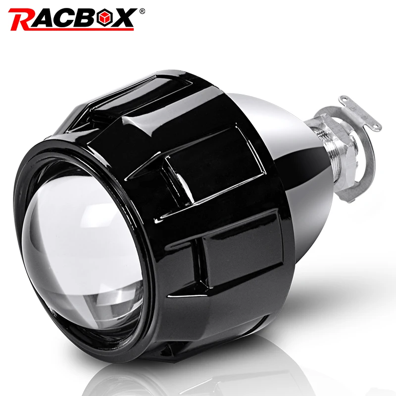 RACBOX 2,5 дюймов HID Bi-Xenon проектор Объектив светильник дальнего и ближнего света лампы H1 подходят H4 H7 разъем для модернизации сменный головной светильник - Цвет: Black Shroud